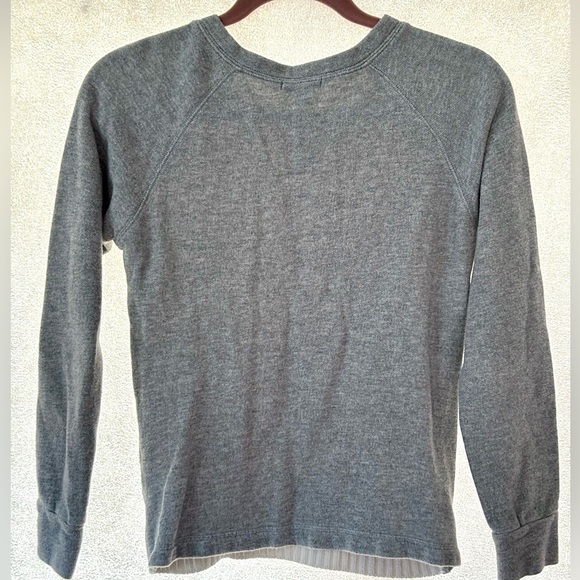 Skyr Hybrid Gray Crewneck Sweatshirt with White Cable Knit Front size S - Picture 5 of 9